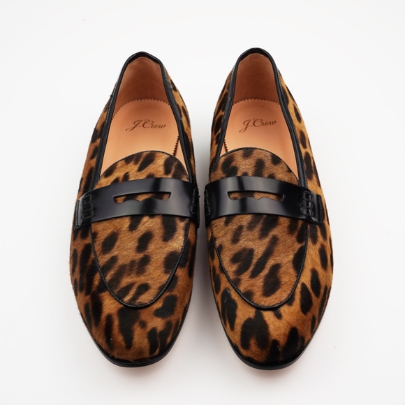 New JCREW Academy Penny Loafers in Leopard Calf Hair - Picture 3 of 5